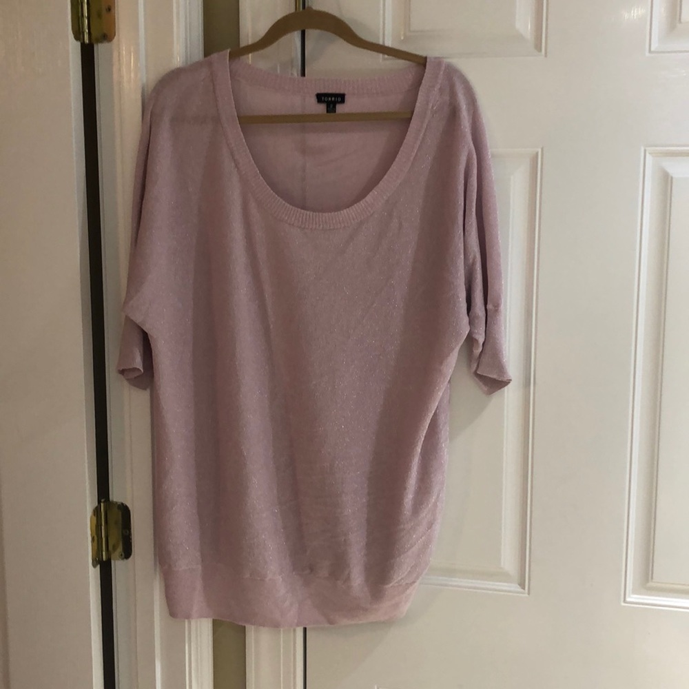 Torrid pink metallic sweater